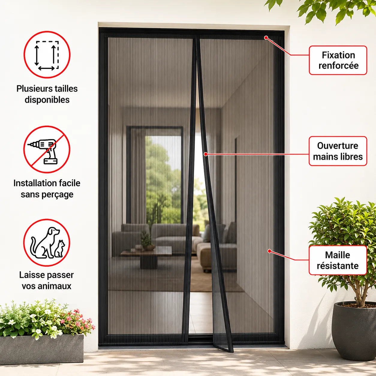 Moustiquaire magnétique pour porte